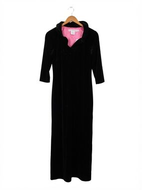 Gretchen Scott Designs Black Velvet Maxi Dress Size S
